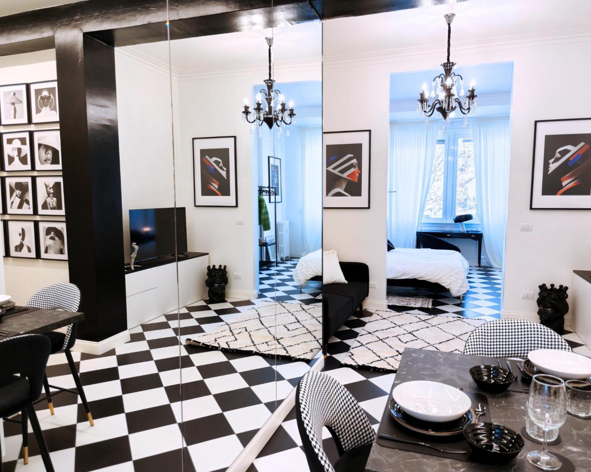 Appartement Black And White In Downtown With Ac, Wifi And Subway M1 M2 Airoport Connected, Station Milan